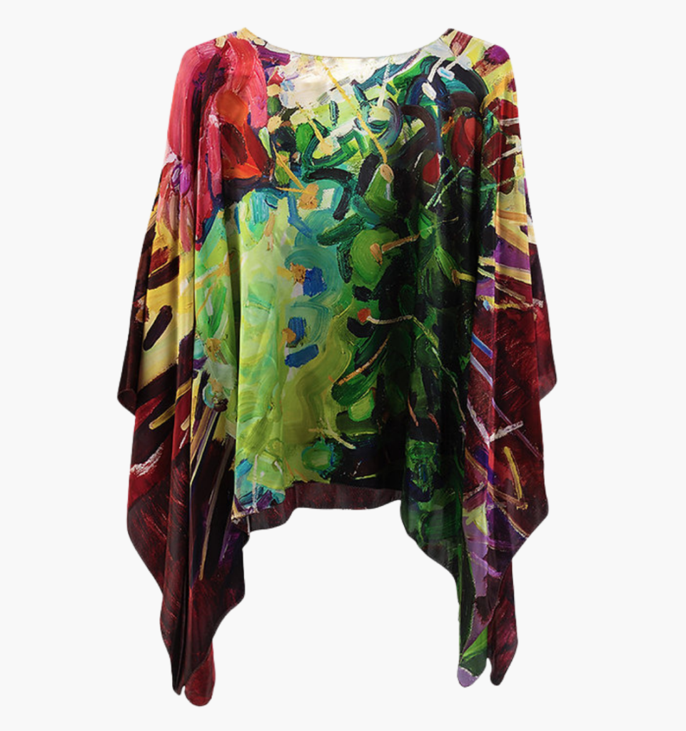 La Vie en Rose Charmeuse Silk Poncho