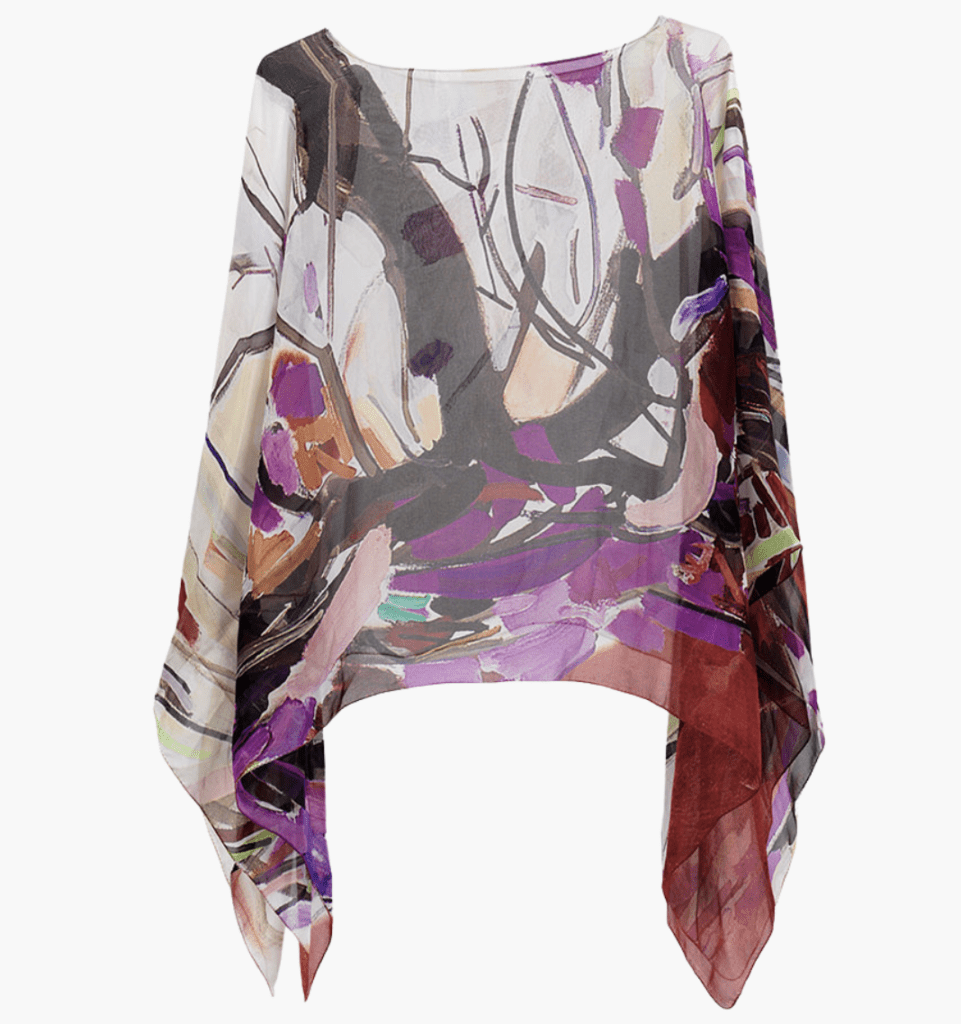 Weeping Cherry Georgette Poncho