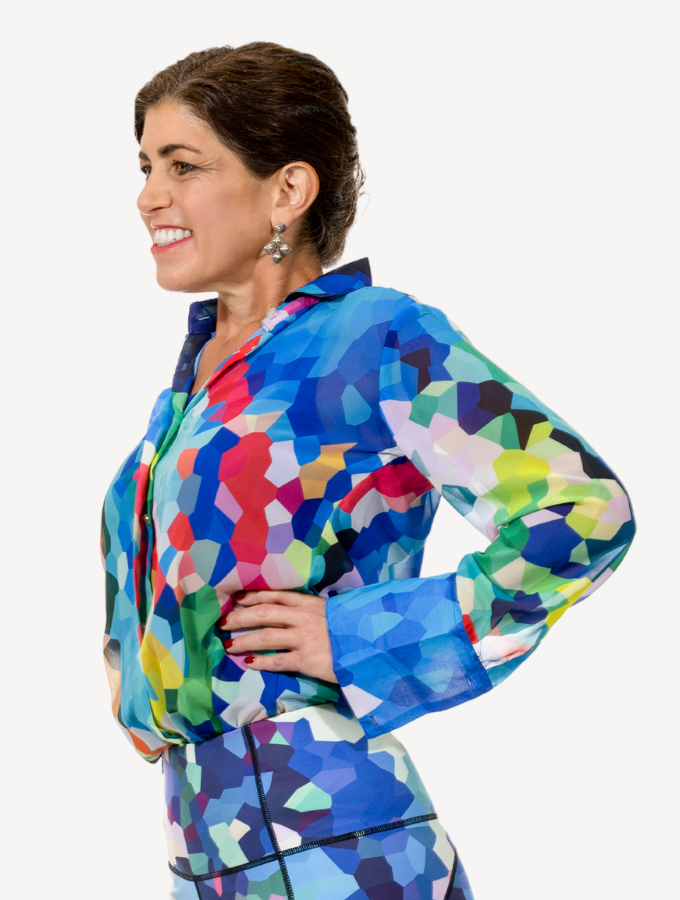 Blue Confetti – Button Blouse